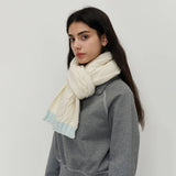 Twist Knit Wool Blend Scarf Cozy Two-Tone Wrap_Cwasc1283
