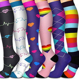 PATTERNED SPORTS LONG COMPRESSION SOCKS SET_CWMS1880