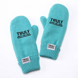 Winter Solid Color Cute Knitted Mittens For Women_Cwag0261