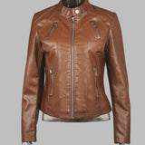 SLIM FIT PU LEATHER JACKET FALL FASHION FOR WOMEN_CWMM9008