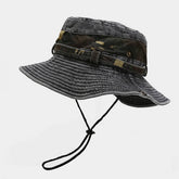 CAMOUFLAGE WIDE BRIM SUN HAT WITH CHIN STRAP_CWAH3827