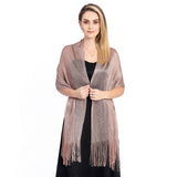 FASHIONABLE GOLD AND SILVER SILK SHAWL_CWASC1091