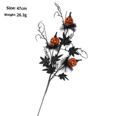 Halloween Black Pumpkin & Maple Leaf Bouquet_Cwmm9824