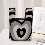 Women Knit Clutch Purse Love Shoulder Tote Bag_Cwab0884