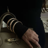 DESIGN GEOMETRIC SQUARE POLISHED RING BRACELET_CWMM3099