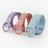 ROUND BUCKLE WOVEN BELT_CWABE0112