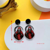 FUNNY HORROR SKULL GHOST EARRINGS_CWAJE2424