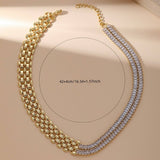 DIAMOND CHAIN MOSAIC GEOMETRIC CLAVICLE NECKLACE_CWMM3579