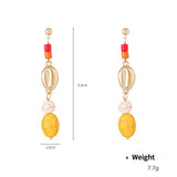 FASHION NATURAL STONE SHELL EARRINGS FOR WOMEN_CWAJE2955