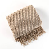 KNITTED SOLID COLOR SOFA BLANKET SHAWL BLANKET_CWMM0188