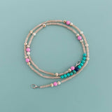 LONG CLASP PURSE WITH SINGLE BEAD CHAIN STRAP_CWMM5068