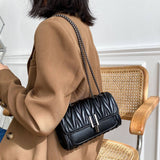 PLEATED CHAIN BAG ONE SHOULDER CROSSBODY BAG_CUAB0164