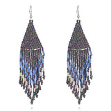 BOHEMIAN TASSELS DANGLE EARRINGS BEADED_CWAJE0754