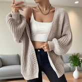 Solid-Colored Laid-Back Simple Loose Cardigan