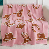 SIMPLE SMILING FACE KNITTED JACQUARD BLANKET_CWMM0324