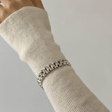 18K GOLD ROUND WHITE ZIRCON DELICATE BRACELET_CWAJE4796