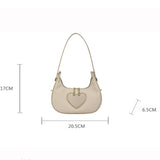 Solid-Color Simple Heart-Shaped Underarm Bag