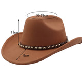 MEN WOMEN ETHNIC WOOL FEDORA JAZZ COWBOY HAT_CWAH04415