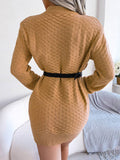 Solid Color Long Sleeved Knit Skirt With Base