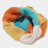 Cwah3169_Warm Hand-Knitted Hat With Curled Brim