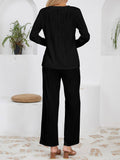 Solid-Color Knitted Jacquard Long Loose Suit