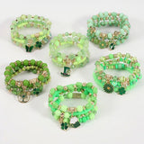 Cwaje05682_St Patrick Clover Green Lucky Charm Bracelet Set