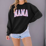 Womens Letter Pattern Pullover Round Neck Hoodie