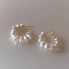 Retro Irregular Pearl Ear Rings And Earrings