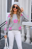 Womens Floral Personality Plus-Size Sweater