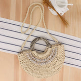 SIMPLE SEMICIRCLE HAND STRAW BAG_CWAB2105