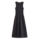 Two-Color Patchwork Long Tank Dress