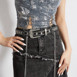 Cwabe0564_Punk Style Studded Rhinestone Belt