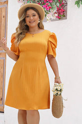 Temperament Bubble Sleeves Waist In Piece Dress_Cwdsd2979