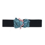 FLORAL WIDE ELASTIC WAIST BELT FOR SUMMER DRESS_CWMM6409