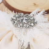 BOW SPRING CLIP ORGANZA CRYSTAL RIBBON HAIRPIN_CWAHA4413