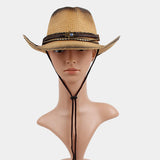 RETRO SUN PROTECTION WESTERN COWBOY STRAW HAT_CWAH1196
