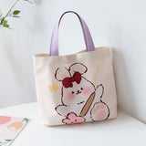 CUTE BUNNY TOTE BAG FOR GIRLS SPRING LUNCH BAG_CWAB5674