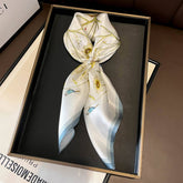 SIMPLE FLORAL SILK SCARF 100 MULBERRY SILK_CWASC0552