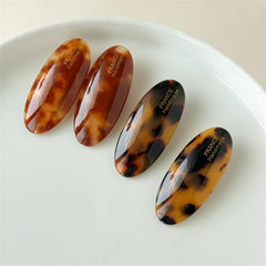 Marble Pattern Oval Resin Hair Barrettes For Women_Cwaha0753