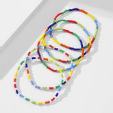 BOHO BEADED ANKLET SET CRYSTAL GLASS BEADS_CWMM6354