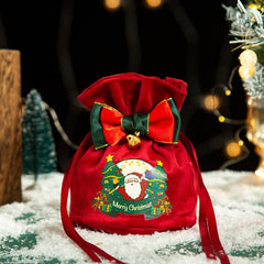 Velvet Apple Gift Bag Xmas Eve Candy Pouch_Cuab00752