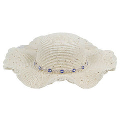Women Casual Visor Dome Wave Brim Straw Hat_Cwah1197