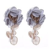 STATEMENT FABRIC FLOWER EARRINGS WITH CRYSTALS_CWMM6252