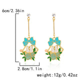 OIL PAINTING CHERRY BLOSSOM RABBIT EARRINGS_CWAJE2422