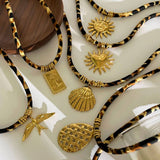 LEOPARD VELVET CORD NECKLACE BOLD FALL STATEMENT_CWMM6954