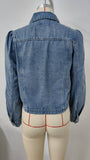 Washed Lace-Up Slim Denim Casual Jacket