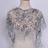 SPRING AND AUTUMN FLORAL HOLLOW LACE TRIANGLE VEIL_CWMM1984