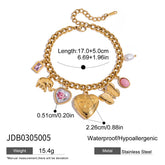 ROMANTIC PEARL CERAMIC HEART PHOTO BRACELET_CWAJE4804