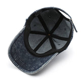 Vintage Washed Distressed Denim Baseball Cap_Cwah0896