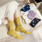 Three-Dimensional Relief Flower Mid-Tube Socks_Cwms0416